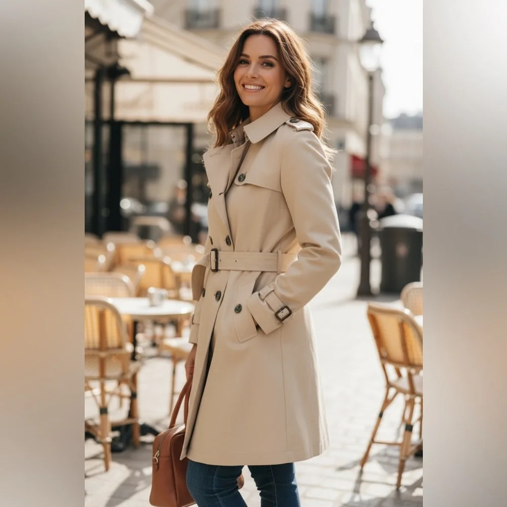 Ralph Lauren Women's Trench Coat Cotton Blend - Picture 4 of 16